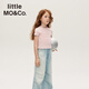 Little MO&Co. Quick-drying sun protection little moco children's clothing 25 autumn new style girls short-sleeved T-shirt tops sports style lotus root pink quick-drying sun protection 120 120/60