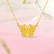 Saturday Lucky Yellow 18K Gold Necklace Women's Butterfly Pendant Fashionable and Exquisite Holiday Gift for Girlfriend 40+5cm Butterfly Pendant
