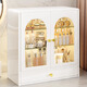 Xinwujia cosmetics storage box dust-proof dressing table storage cabinet high-end sense large capacity desktop storage rack good appearance milk white French high-end sense shipped in complete package