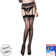 Fee et moi Nouveaux bas de dentelle sexy européens et américains épissés de longs bas de faux bas de collants ultra-minces-7364 Black [sling en une seule pièce Pantyhose]
