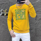 Valentino Orlandi (Valentino Orlandi) Clothes Comfortable New Round Neck Slim Men's Sweatshirt 2024 Fall New Versatile Printed Versatile Top T6176 White M