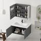 Jomoo intelligenter Raum Aluminium Badezimmerschrank Badezimmer Keramik integriertes Becken Waschbecken Bad Waschbeckenschrank Kombination Waschbecken Doppelter offener Hauptschrank 1047 Keramikbecken + Bogenspiegelschrank (
