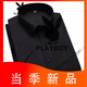 Playboy (Playboy) Summer White Seda White Silk Camisa de manga corta Papá delgado de rayas de edad de edad para hombres Casco Formal sin camisa de hierro DX6624 44