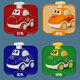 
Children's toy car boy inertial cartoon pressing car Huili kindergarten boy and girl baby toy car pressing car - red 1 package