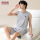 Septwolves printemps et d'été Nouveaux vêtements pour hommes pour hommes en coton pur en coton d'été shorts sans manches pyjamas peut être en plein air 02J13657 masculin L