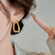 Yinyu retro gold pigmented hoop earrings, irregular minimalist metal high-end earrings, temperament earrings, gold earrings for women, gold earrings