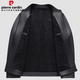 Pierre Cardin leather jacket for men in autumn and winter, business casual stand-up collar leather jacket, middle-aged men's dad's jacket, top, men's work wear