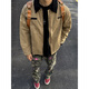 Katuchi American retro cleanfit work jacket men's early autumn high-end handsome loose coach jacket top khaki 2XL