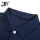 DK Brand Herren-Kurzärärmel-T-Shirt für die Sommer-Streifen von Männern Casual Einfache junge und mittlere vielseitige Polo-Hemd halbärmelte 3523 Blue M.