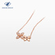 Ryan Twin Flowers 18K gold and diamond necklace, a romantic birthday gift for your girlfriend