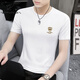 
Seven Wolf Ice Silk Modal Men's Short Sleeve T-Shirt Summer 2025 New Fashion High-end T-Sleeve T-Shirt Top Men's Clothes D1423 White M 100Jin[Jin equals 0.5 kg]-110Jin[Jin equals 0.5 kg]
