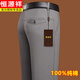 Hengyuanxiang pure cotton casual pants for men in summer thin trousers loose straight business men's pants middle-aged dad long pants new style 9853 Navy [Spring and Autumn Style] 29 2 feet 2