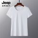 JEEP SPIRIT夏季薄款冰丝速干t恤男宽松大码运动休闲圆领透气冰丝上衣T恤 JEEP6628男白色LAY LOW 3XL 男155-170斤