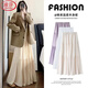 Langsha Korean Gentle Skirt Women's 2025 Autumn New Chiffon High Waist Cake Skirt Draping Swing Skirt A-Long Skirt