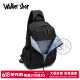 Walker Shop男士胸包单肩斜挎包新款轻便牛津布挎包休闲运动腰包骑行包潮背包 黑色