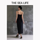 THE SEA LIFE女士连衣裙欧海一生 缎面垂坠感连衣裙女2025秋优雅吊带裙17078-1 奶油白 S