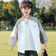G.DUCKKIDS boys' sun protection jacket 2025 new autumn children's quick-drying jacket medium and large children's casual outdoor wear fashionable white and gray 120