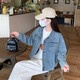 
Yirancheng simple retro short denim jacket for women Spring and Autumn 2025 new Korean loose versatile long-sleeved jacket for women Blue M [Suggested 95-110Jin [Jin equals 0.5 kg]]