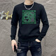 Valentino Orlandi (Valentino Orlandi) Clothes Comfortable New Round Neck Slim Men's Sweatshirt 2024 Fall New Versatile Printed Versatile Top T6176 White M