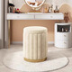 Mu Hanyue simple light luxury dressing stool leather stool round stool soft sitting home bedroom makeup stool living room sofa foot changing shoe stool