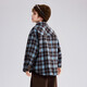 ASK JUNIOR brushed children's shirt 2026 spring medium and large children's lapel plaid contrast shirt boys jacket