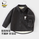 Snoopy (SNOOPY) children's autumn thin velvet corduroy shirt boys and girls tops thin jacket dark gray well-behaved Noopy 100