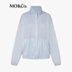 
MO/Co.[active series] Jacket 2025 autumn new product UPF50+ sun protection outdoor hooded jacket MBE3JKT025 Ice gray blue XS /155