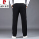皮尔卡丹（pierre cardin）纯棉运动裤男秋冬季加绒加厚男士休闲裤宽松大码卫裤中年爸爸裤子 Z9928【夏季薄.款】黑色 XL