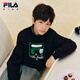FILA【抗菌】斐乐儿童童装上衣2025年秋季新款男女童舒适套头卫衣 传奇蓝-NV 140