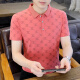 
Dancing with the wolf Men's short-sleeved T-shirt Pure Cotton Slim Fashionable Body Stick Pure Cotton Summer Trendy Stripe Polo Shirt New Summer Wear W7029 White M 90-105Jin [Jin equals 0.5 kg]