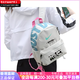 
Nike (NIKE) [customized bag] Casual sports Cute cartoon English letters Sweet girl Simple and fashionable gray and white