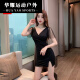 所起夜场工作服女夜总会连衣裙女深V礼服足疗足浴技师工作服性感包臀 3883黑色 S 建议80-95斤