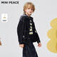 MiniPeace counter same style PEACEBIRD children's clothing boys' hooded jacket imitation denim shirt spring and autumn style denim dark blue 110