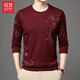 
Hongdou (Hodo) middle-aged and young men's summer ice silk long-sleeved T-shirt thin round neck 2023 new middle-aged men B6627 upper green M 165_105__48100-120Jin[Jin equals 0.5 kg]