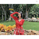 Ximuyao Douwu Royal Hermana Ejecutiva Blanca verde blanco Rojo de cuatro colores Botón de cuello redondo Top Sy13579 Negro S