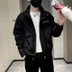 Spring and Autumn Jacket Men's 2026 New Style Teenage Handsome Fashion Brand Premium Lapel Slim Jacket Men's Fashion Black L Recommended 100-115 Jin Jin equals 0.5 kg
