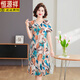 Hengyuanxiang (Hyx) Mutter Sommer kurzärmeligte Eiskleid modische großgröße mit mittleren und älteren Frauen lockerer Baucher-Gummiblühen Red MJL683 2XL [Vorgeschlagen 105-120jin [Jin gleich 0,5 kg]]