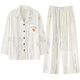 Princess Mark 2025 new female Korean style home clothes can be worn outside couples pure cotton pajamas men's spring and autumn casual suit HZ2917-couple female style L