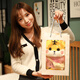 Internet celebrity tiger plush toy, Year of the Tiger mascot, little tiger doll, sleeping pillow, cloth doll, children's gift for women, brown overalls + brown bag, recommended 30 cm (hand gift box + string lights)