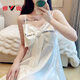 Yalu sexy nightgown women pajamas summer 2025 new suspender pure and lustful ribbon chest pad home clothing TY-1355-Strawberry flower with chest pad removable chest M