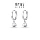 Ming brand jewelry platinum Pt950 white gold round bead earrings gift for women BFH0131 platinum earrings about 2.34 grams