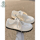 Specht Sommer atmungsaktiv und instabile Frauenschuhe Mesh Schuhe mit Rock weiße Schuhe Vielseitige Ballerina Trainingschuhe flache Schuhe 3527 Beige 35