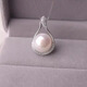 KUXA French natural freshwater pearl pendant necklace women's s925 sterling silver clavicle chain 2025 white pendant +45cm chain silver (