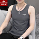 Yu Zhaolins neuer Sommerweste mit dem Boden Sweatshirt mit Sport und Fitness Feste Farbe schweißabsorbierende große vielseitige Weste für Männer. Vest China White + China Dark Grey XL (110-125jin [Jin ist gleich 0,5 kg]))