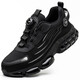 BM INS Frühling und Sommer neue faul spitzenschuhfreie Schnürsenkel Arbeitschutzschuhe rotatierende Arbeitenschutzschuhe Leichte Fliegstrick-Sicherheitsschuhe 9195 Schwarz; 37