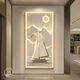 The entrance painting is facing the entrance door with lights and modern light luxury entrance decoration painting Rizhao Jinshan entrance LP-9977 60*12048 Luxury Golden LED Light Painting (plug-in 220