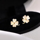 Xinshe 925 sterling silver four-leaf clover earrings for women, light luxury, niche design, high-end earrings, women's earrings for ear piercing, non-allergenic, 925 silver four-leaf clover earrings, one pair