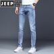 JEEP SPIRIT summer men's stretch jeans summer thin 2025 new pants men's casual slim feet light-colored trousers black 1048 models 28