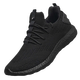 Huili zapatillas para correr transpirables para hombres, zapatos de trabajo sin deslizamiento, zapatos casuales de suela suave de malla, zapatos deportivos anti-odor, zapatos planos, estilo negro de verano hueco 6175, talla de cuero estándar 41