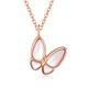 Only double 18K gold necklace butterfly mother-of-pearl pendant color gold rose gold au750 clavicle set chain female birthday gift 18K gold single pendant